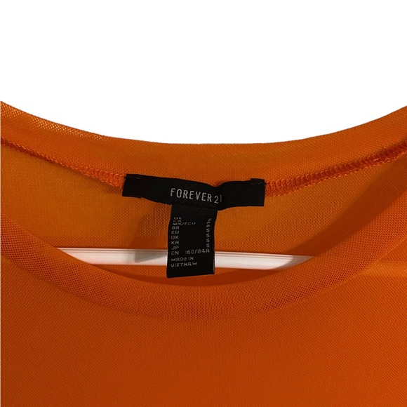 Forever 21 Women’s Sheer Orange Colored Shirt, Size Small - Picture 3 of 7